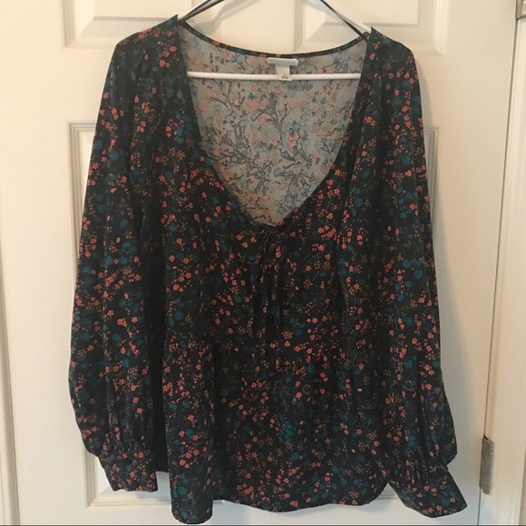 Floral Peplum Top Ava & Viv Target Plus Size 1X - Picture 5 of 5